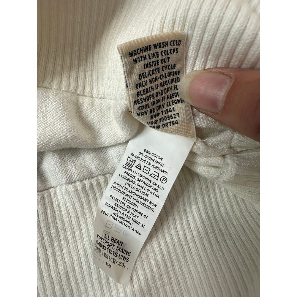 LL Bean White Multi-Color Stripes Sweater Cotton Cashmere Blend Preppy XS - Picture 6 of 10